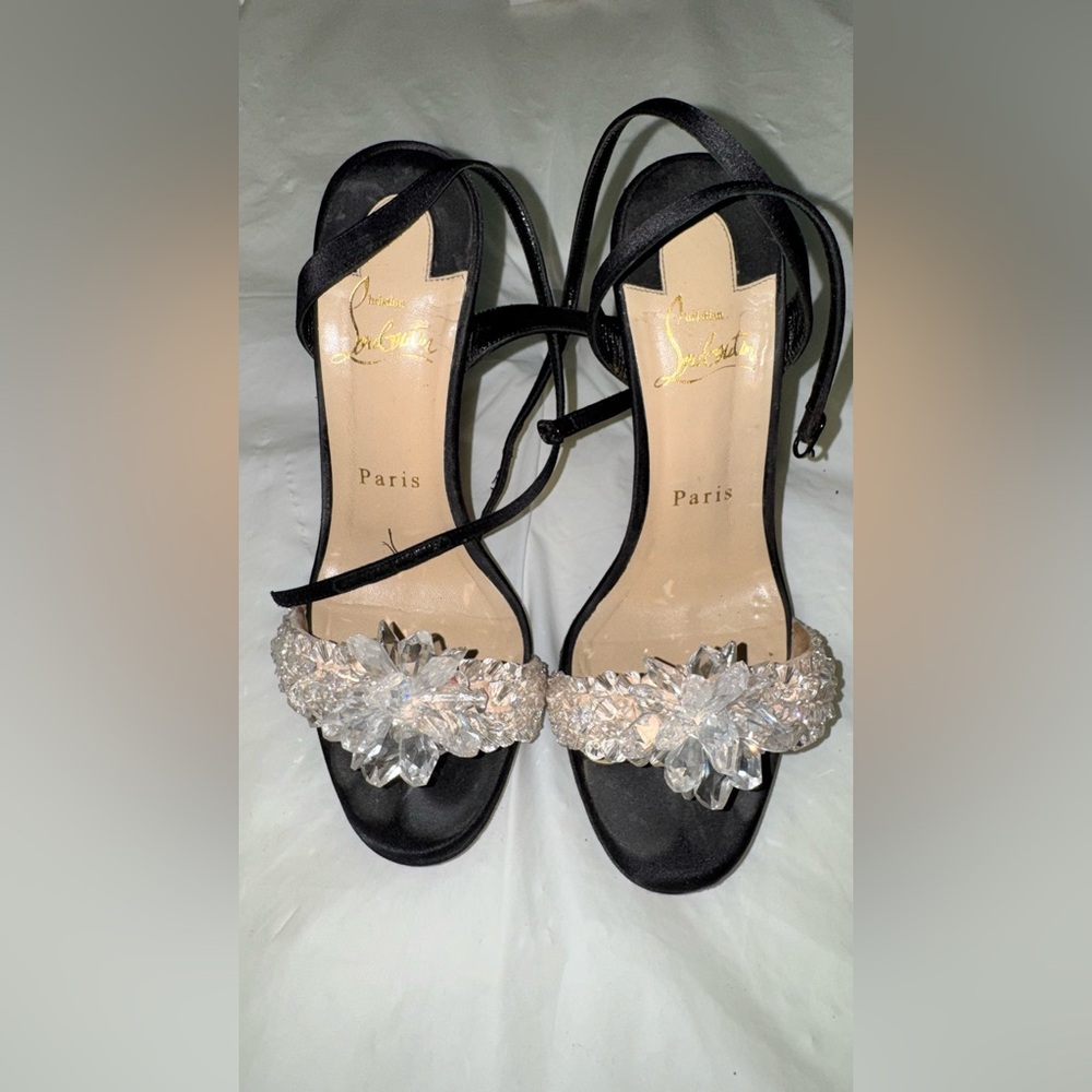 Christian Louboutin Astraqueen Crystal Embellished Sandals | Size 37